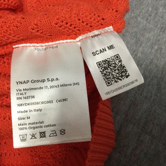 8 by Yoox Orange Sleeveless Knit Top Size M - Picture 9 of 11